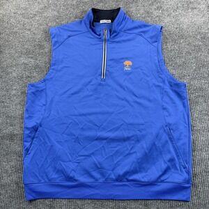 Bermuda Sands Sweater Vest Mens XL Blue 1/4 Zip Mock Neck Golf Oaktree Logo